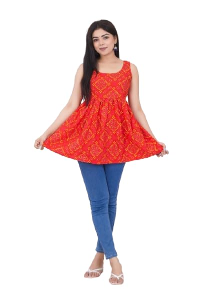 Women's Casual Rayon Printed Short Kurta/Top for Women & Girls|Women's Short Kurtas & Kurtis