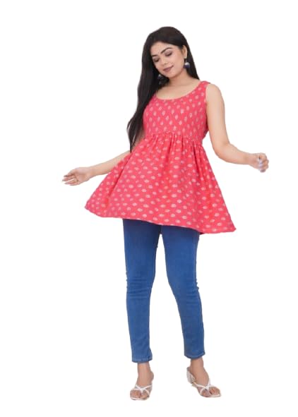 Women's Casual Rayon Printed Short Kurta/Top for Women & Girls|Women's Short Kurtas & Kurtis