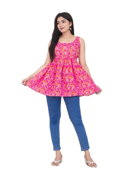 Women's Casual Rayon Printed Short Kurta/Top for Women & Girls|Women's Short Kurtas & Kurtis