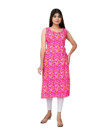 Fashion Women Floral Print Viscose Rayon Straight Kurta for Office, Wedding & Party