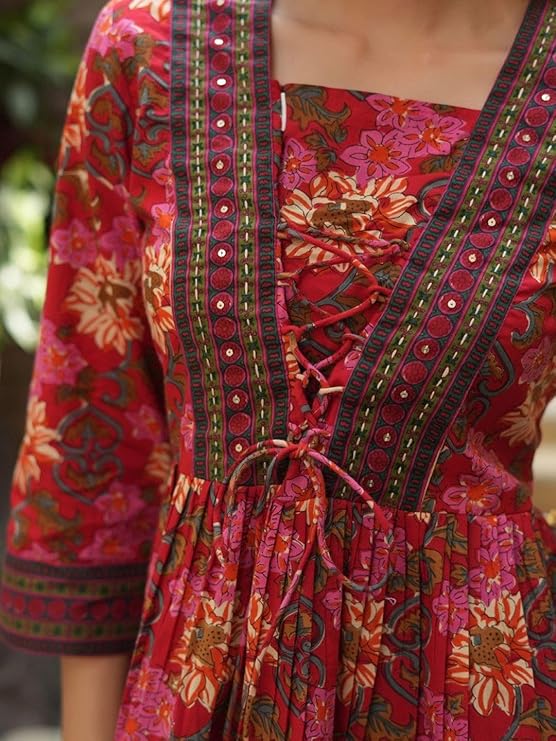Women's Rayon Paisley Printed Tunic Western Tops Short Kurti – Comfortable Everyday Wear & Half Sleeves, Collar Neck