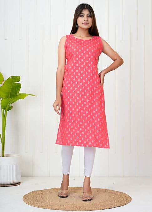 Fashion Women Floral Print Viscose Rayon Straight Kurta for Office, Wedding & Party