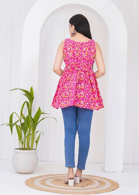 Women's Casual Rayon Printed Short Kurta/Top for Women & Girls|Women's Short Kurtas & Kurtis