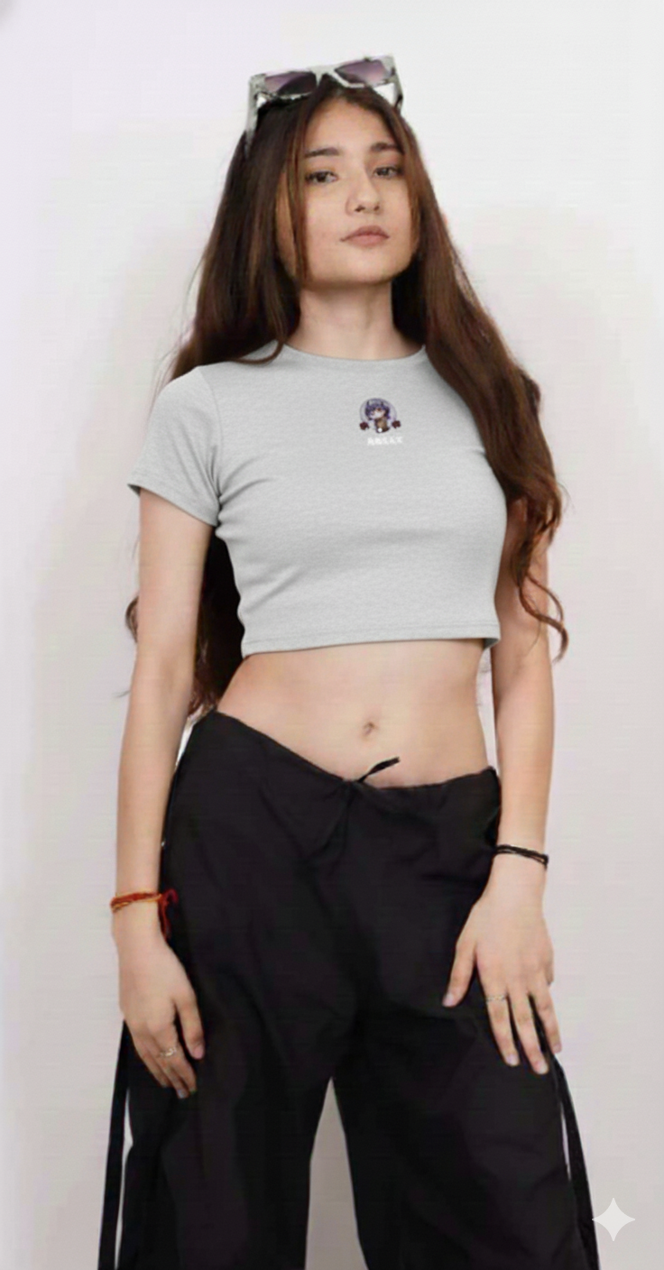Crop Tops O-Neck Short Sleeve T-Shirts Clothes Shirt Vintage