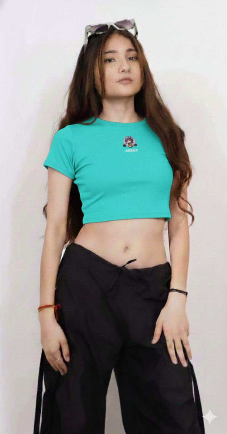 Crop Tops O-Neck Short Sleeve T-Shirts Clothes Shirt Vintage