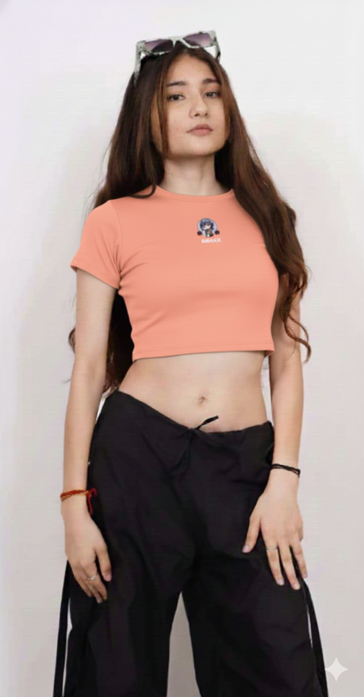 Crop Tops O-Neck Short Sleeve T-Shirts Clothes Shirt Vintage