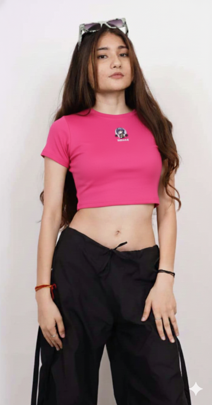 Crop Tops O-Neck Short Sleeve T-Shirts Clothes Shirt Vintage