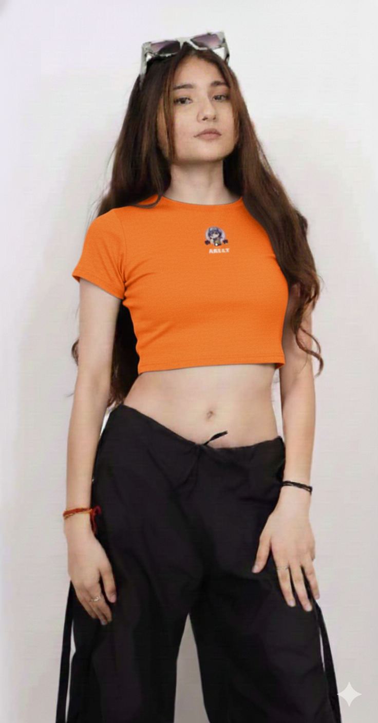 Crop Tops O-Neck Short Sleeve T-Shirts Clothes Shirt Vintage