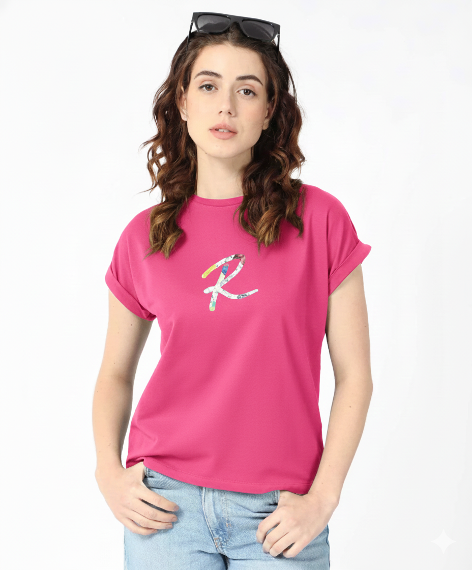 Women Graphic Print Crew Neck Pure Cotton T-Shirt