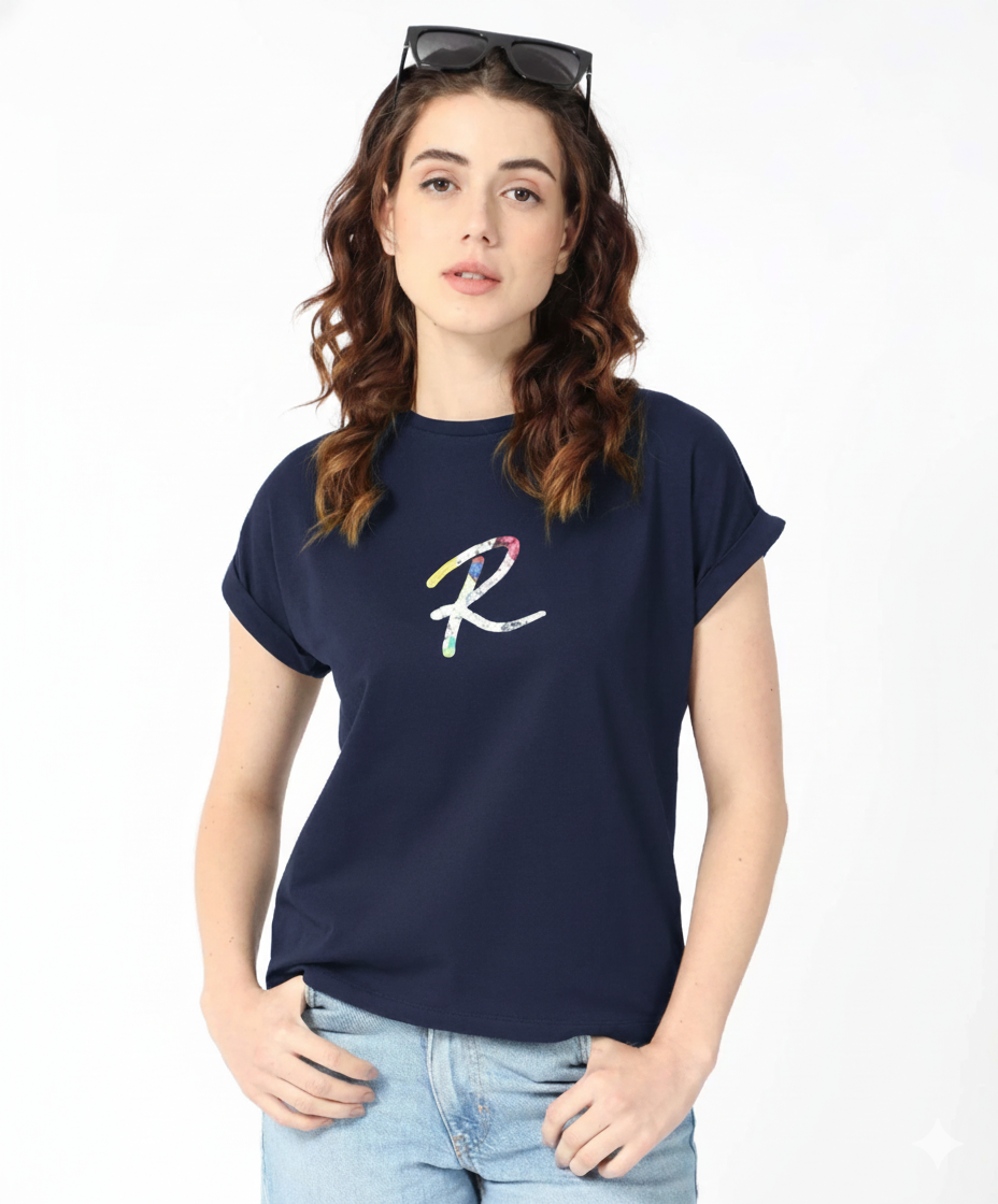 Women Graphic Print Crew Neck Pure Cotton T-Shirt