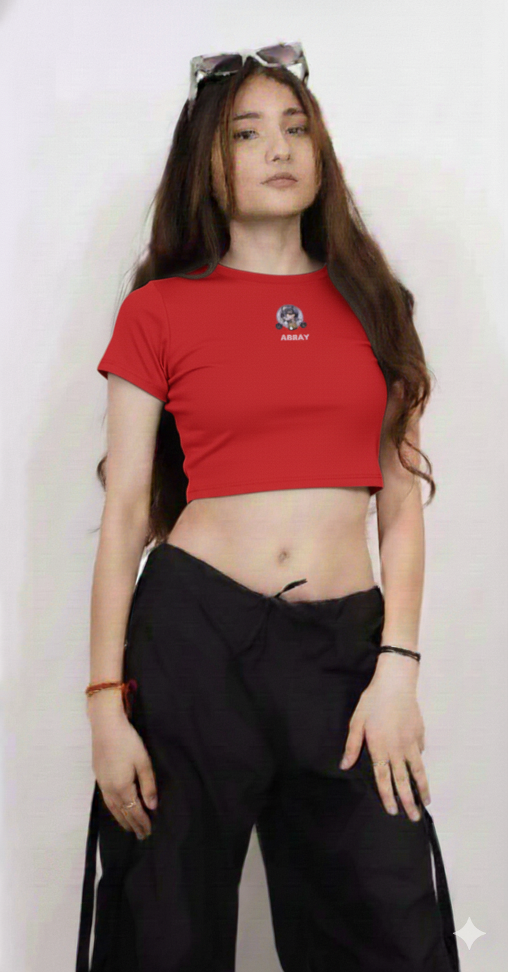 Crop Tops O-Neck Short Sleeve T-Shirts Clothes Shirt Vintage