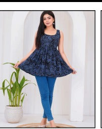 Women's Casual Rayon Printed Short Kurta/Top for Women & Girls|Women's Short Kurtas & Kurtis