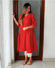 Women's Cotton Embroidered Anarkali Kurti with Pant