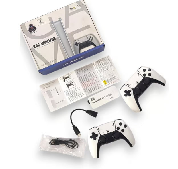 DGTAL GUMTI Retro 4K Game Stick Console, Retro Play Game Stick, Plug and Play Video Game Stick Built-in Lots of Retro Games, with Dual 2.4G Wireless Controllers (64G) 2 Player Controllers
