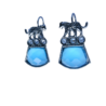Silver-Plated Floral Oxidised Trapezoid Earrings